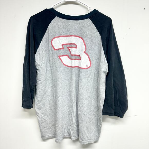 Dale Earnhardt Mens 3/4 sleeve Grey & Black Henley Shirt Size Small - Picture 5 of 5